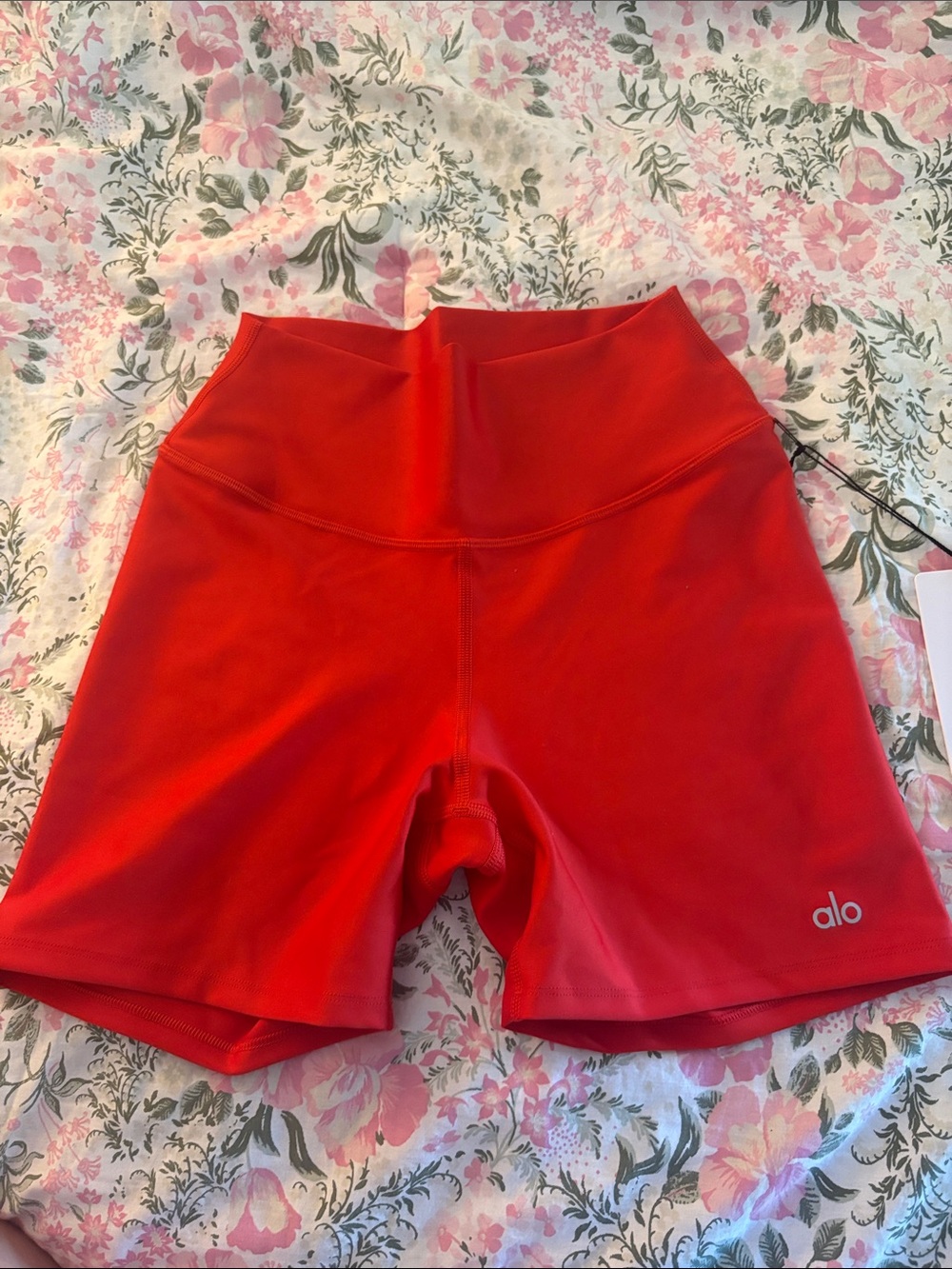 ALO Yoga bright Red High-Rise Bike Shorts